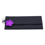 Davidt's [Q0647] - Trousse &agrave; bijoux de voyage 'Humeur Fleurie' noir violet - 22x11x2 cm must