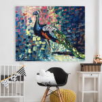 5D Teemantmaal Graffiti Mosaiik Tikand Loom Abstraktne Paabulinnu Ristpiste 20X30CM