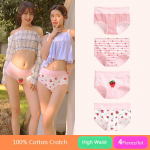 LANGSHA 4 tk/komplekt K&otilde;rge v&ouml;&ouml;kohaga alusp&uuml;ksid Puuvillane aluspesu Armas printimine &Otilde;mblusteta p&uuml;ksikud T&uuml;drukutele Pehmed Alusp&uuml;ksid M