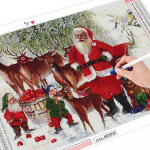 T&auml;isruudukujuline teemantmaaling J&otilde;uluvana k&auml;sit&ouml;&ouml;komplekt Teemanttikandid Multifilm Mosaiiktalve j&otilde;ulud k&auml;sitsi valmistatud kingitus Full Round (20X30CM)