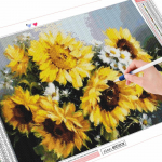 5D teemantmaaling p&auml;evalill t&auml;is &uuml;mmargune ruut Uus saabumine teemanttikandid ristpistes lilled n&auml;put&ouml;&ouml; sisekujundus koduks Full Round 20X30CM