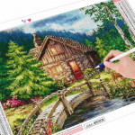 5D isetegemise teemantmaal, t&auml;ispuur, ruudukujuline &uuml;mmargune maastik Rhinestones pildid Teemanttikandid Sale Maja K&auml;sit&ouml;&ouml; Full Round (20X30CM)