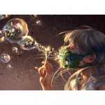 Teemanttikandiga t&uuml;druk puhub mullid t&auml;ispuur-k&auml;sit&ouml;&ouml; m&uuml;&uuml;k 3D-teemantmaaling t&uuml;drukule kingitus pilt kivist kodukaunistusest Full Round 20X30CM