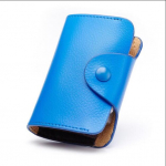 Ehtsast nahast naiste Meeste kaardihoidja Rahakott M&uuml;ndikott Unisex Korraldaja &uuml;mbris kaardihoidja sinine