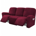 Ultimate Decor 8-osalised lamamistoolikatted Velvet venivad lamamiskatted 3 padjaga lamamisdiivani katte jaoks 3-Seat