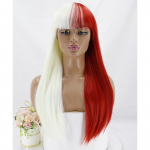 LISI HAIR Naiste pikkade sirgete juustega parukas tukkidega Half Color S&uuml;nteetiline Cosplay parukas Ombre Color Naiste s&uuml;nteetilised juuksed