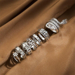 17KM Vintage h&otilde;bedase v&auml;rvi madu liblikas lilli seene t&auml;ht Kuu s&otilde;rmused naistele meestele gooti s&otilde;rmused moeehted kingitused