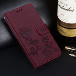 Rose Flower nahast telefoni&uuml;mbris Xiaomi Redmi 10C 4G rahakoti raamatu&uuml;mbriste jaoks Redmi 10C 10 C p&otilde;rutuskindla klapitava aluse hoidiku kate jaoks Redmi 10C 4G punane