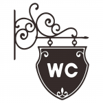 WC pesuruum Vannitoa uksekleebised WC mustriga eemaldatav isekleepuv seinakleebis, eemaldatav must