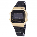 Casio Vintage Chronograph Alarm Digital A168WEGB-1B unisex kell must