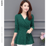 Vabaaja talvine uus pluus ja paksendatud alumine naiste topp Pluus T&auml;isvarrukatega pitspluus V-kaelusega lillad topid Pluusid s&auml;rk L lilla