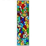 Vitraažakna kile l&auml;bipaistmatu j&auml;&auml;tunud privaatsuskaitse korduvkasutatav eemaldatav kodukaunistusega kiriku aknakate 40cm x 120cm