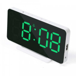 Digitaalne peegelpinnaga USB elektriline LED &auml;ratuskell koos Snooze Table Desktopiga roheline