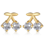 Les Tr&eacute;sors De Lily [R4820] - kullatud k&otilde;rvar&otilde;ngad  Sissi  valgest kullast - 10x9 mm (kirss) valge