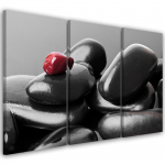 Kolmeosalise pildiga l&otilde;uendiprint Black Zen Stones 60x40 must