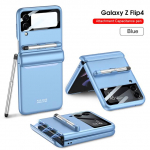 Samsung Galaxy Z Flip 4 Case Shell - membraaniga integreeritud k&otilde;ikeh&otilde;lmav magnetiline liigendiga kokkupandav k&otilde;va kate koos mahtuvusliku pliiatsiga For Samsung Z Flip 4 sinine