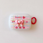 Sweet 3D Relif Bow Cherry Strawberry Matte k&otilde;rvaklappide &uuml;mbris Apple Airpodidele 1 2 Pro 3 2. Juhtmeta Bluetoothi ​​laadimiskarbi kate For Airpods Pro