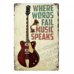 Rock & Roll plekk-silt Vintage metallist silt tahvel Metallist vintage metallist plakat Retro kaljuseina sisekujundus baaripubiklubi jaoks Mehe koobas 20x30 20x30cm(7.8x11.8in)