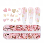 12 v&otilde;red Roosa Kuld J&auml;nes Butterfly Litrid Lilled Lilled Segatud Lillehelbed Kaunistused DIY k&uuml;&uuml;netarbed professionaalidele Aksessuaarid HTBE YSXX