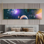 P&auml;ikeses&uuml;steemi l&otilde;uendimaaling Seinakunst Planeedimaalingud Kosmoseastronautide plakatid Elutoa sisekujunduse v&auml;ljatr&uuml;kid Voodikunst Cuadros 20cm&times;40cm NoFrame