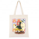 Spy X Family Funny Art Lady Shopper kott Vintage kangast disainer Luksus-esteetiline suur teismeliste t&uuml;drukute kandekott &otilde;petajale kingitus 24*26cm beež
