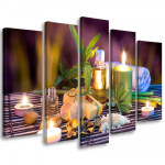 Viieosalise pildiga l&otilde;uenditr&uuml;kk Zen Flowers Candle Wellness 100x70 lilla