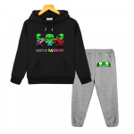 M&auml;ng Garten of Banban Monster Print Hoodie komplektid Juhuslikud pikkade varrukatega beebide kampsunid Pehmed Kawaii multikad poiste/t&uuml;drukute topid Fliisist kapuuts 130 must hall v&auml;rv