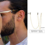 Prillikett, prillide kett, kaelakee, roostevabast terasest p&auml;ikeseprillide l&uuml;lide hoidik, vanaema ketid, meeste naiste prillid kuld