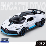 1/32 Scale Bugatti Divo Diecast automudeli m&auml;nguasi, tagasit&otilde;mmatav m&auml;nguasi koos heli ja valgusega lastele V&auml;ikelapse poistele T&uuml;drukutele Kingikogu 1/32-14.8x6.4x3.6cm