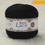 50g/Ball Klassikaline kudumine Pehme &otilde;mblusega puuvillane pitsl&otilde;ng heegeldatud k&auml;sitsi kootud l&otilde;ng villane tikandid must