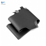 Autotarvikud Perforeeritud mikrokiust nahast roolikatte trimm VW Golf 7 MK7 Jetta Passat B8 uuele Polo Tiguanile must