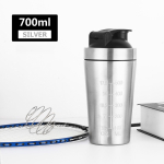 &Uuml;hekihiline fitness shaker cup 304 roostevabast terasest spordikeetja j&otilde;usaali suure mahutavusega sporditass koos segamispalliga 17.5-25oz