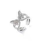 H&otilde;bedased luksuslikud glamuuriga s&auml;delevad s&otilde;rmused t&uuml;drukutele, armsad liblikas avatud paarile sobivad moodsad elegantsed kahekihilised &otilde;&otilde;nsad s&otilde;rmused 16251