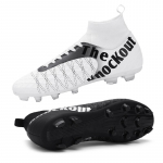 31-48unisex jalgpallisaapad High-gang AG pika k&uuml;&uuml;nega Meeste/naiste K&otilde;rgeelastsed sokid Treeningkunst Rohumaa Laste Jalgpallisaapad 31 valge