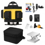 4D mitmesuunaline professionaalne lasertaseme 16 joonega lasertasandi t&ouml;&ouml;riist 4 &times; 360&deg; roheline kiir US Plug & 1 Battery