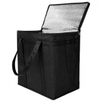 Lausriidest kaasaskantav termokott alumiiniumfooliumist kokkupandav raskeveokite veekindel, suure mahutavusega piknikutoidu kohaletoimetamise isoleeritud kott must