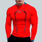 Meeste j&otilde;usaali spordis&auml;rgid Slim fit T-s&auml;rk Meeste kiire kuivamise jooksus&auml;rk Meeste treenings&auml;rgid Fitness Topid Suurem&otilde;&otilde;tmeline T-s&auml;rk M punane