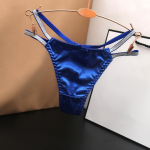 Seksikas satiin jahe siidine &otilde;&otilde;nes Moodsad &uuml;hev&auml;rvilised puuvillased alusp&uuml;ksid naiste madala v&ouml;&ouml;kohaga &otilde;&otilde;nsad seksikad stringid aluspesu One size sinine