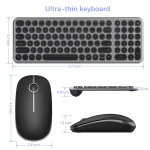 2,4 GHz juhtmevaba klaviatuuri ja hiire komplekt, ergonoomiline klaviatuur &uuml;marate klahvidega, USB-hiir Windowsi s&uuml;learvutile, PC-le, s&uuml;learvutile must