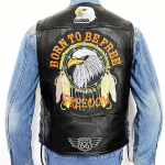 Club ehtsast nahast Harley Tank Top meeste suures suuruses lambanahast mootorratta tikitud nahast vest XXXXL