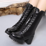 Moodsad naiste talvekingad Mid Heel Mid Calf Motocycle Platform 35 must