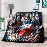 Loovus Animatsioon Helluva Boss Blitzo Adult Pehme pl&uuml;&uuml;sist flanelltekk Viskatekk Elutoa voodi Diivan Badspread 75x90cm
