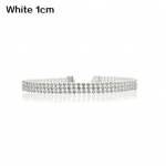 Naiste t&auml;iskividest Sparkling Choker l&uuml;hikese kraega kaelakee ehted White 1cm
