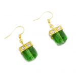 Naised Faux Gemstone Rhinestone Square Rippuvad Drop Hook K&otilde;rvar&otilde;ngad Ehted