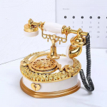 S&uuml;damekujuline retrotelefoni muusikakarp Muusika ehtekarp Kaunistused t&uuml;drukutele s&uuml;nnip&auml;evaks valge muusikaline karp Telephone music box valge