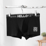 Meeste triibulised puuvillased bokserid, mood HELLO roosa meeste aluspesu L must