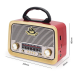 Vana AM/FM/SW-raadio kerge koduraadioga Kaasaskantav juhtmevaba Bluetooth-heli TF-kaart USB-v&auml;lkketta MP3-m&auml;ngija punane