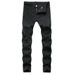 Ripped Hole Denim P&uuml;ksid Meeste &Uuml;hev&auml;rvilised Distressed Biker Jeans Kitsad pikad p&uuml;ksid 38 must