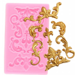 Barokne reljeefne koogipiire silikoonvorm Fondant isetegemise koogi kaunistamiseks t&ouml;&ouml;riistad kommid, pol&uuml;meerist savist vormid &scaron;okolaadi-gumpaste vormid