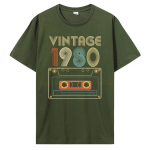 Meeste T-s&auml;rk Vintage 1980 1981 1982 1983 1984 Ts&auml;rk Naiste T-s&auml;rk Unisex Puuvillased Tees Harajuku T&auml;navar&otilde;ivad Unisex L